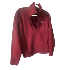 North Face Quarter zip burgundy fleece jacket pullover Small